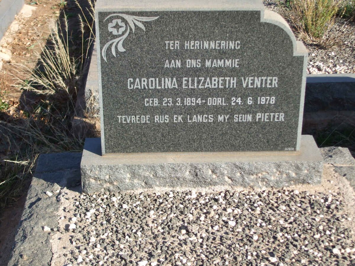 VENTER Carolina Elizabeth 1894-1978