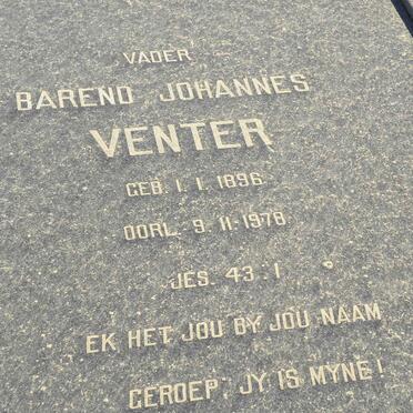 VENTER Barend Johannes 1896-1978 &amp; Anna Francina Wilhelmina ?-?