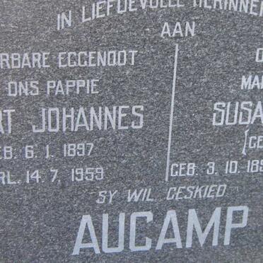 AUCAMP Tjaart Johannes 1897-1959 &amp; Susanna L.M.E KRUGER 1897-1985