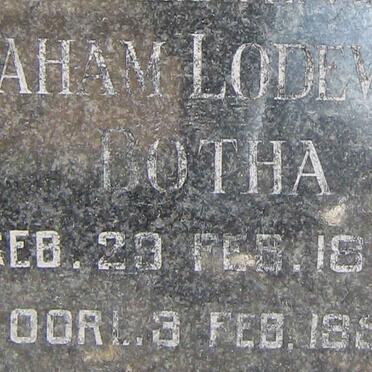 BOTHA Abraham Lodewikus 1884-1957