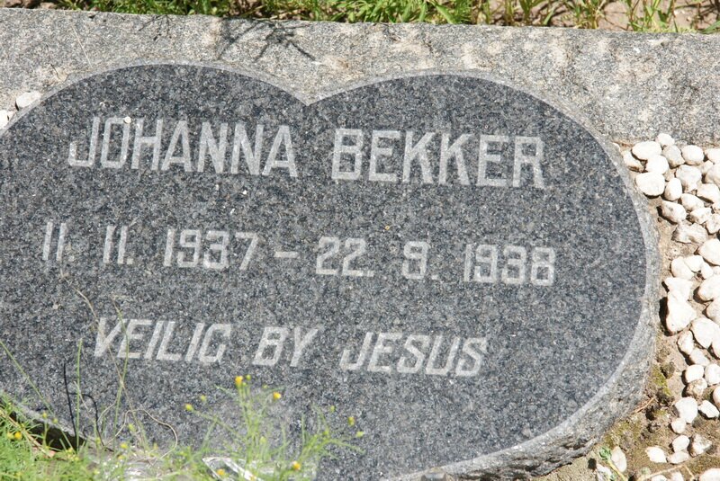 BEKKER Johanna 1937-1938