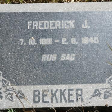 BEKKER Frederick J. 1881-1940