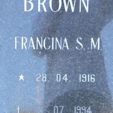 BROWN Francina S.M. 1916-1994