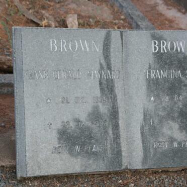 BROWN Frank Gerald Maynard 1905-1992 &amp; Francina S.M. 1916-1994 