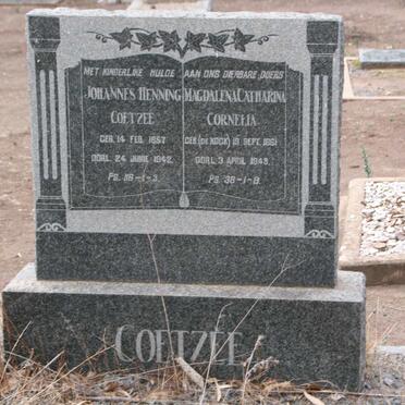 COETZEE Johannes Henning 1857-1942 &amp; Magdalena Catharina Cornelia DE KOCK 1861-1945