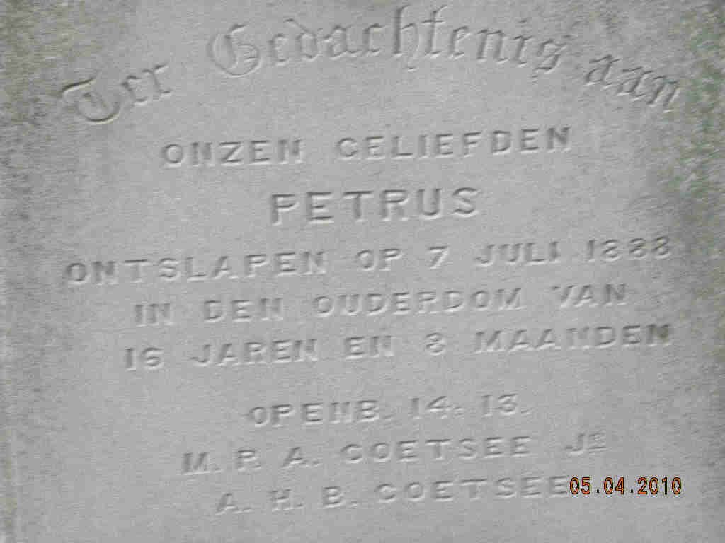 COETSEE Petrus -1888