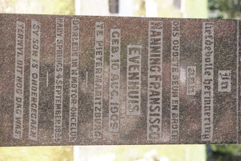 EVENHUIS Nanning Fransisco 1909-1935