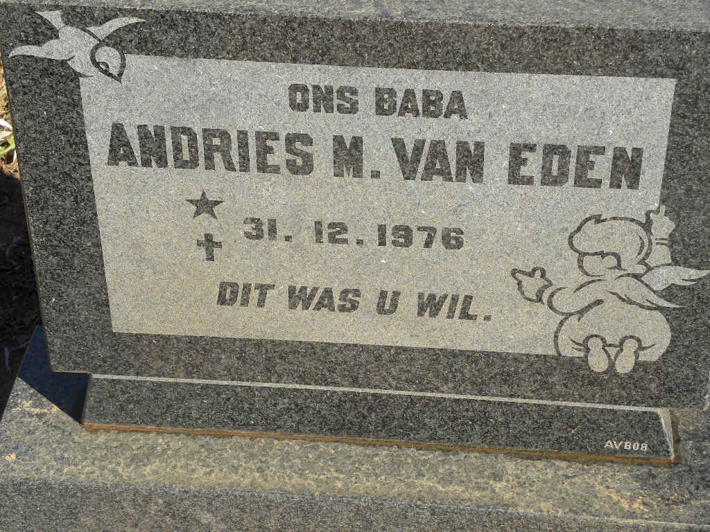 EDEN Andries M, van 1976-1976