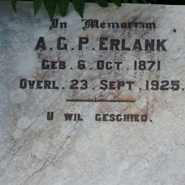ERLANK A.G.P. 1871-1925