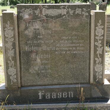 FAASEN Helena Maria nee DU PREEZ 1902-1948
