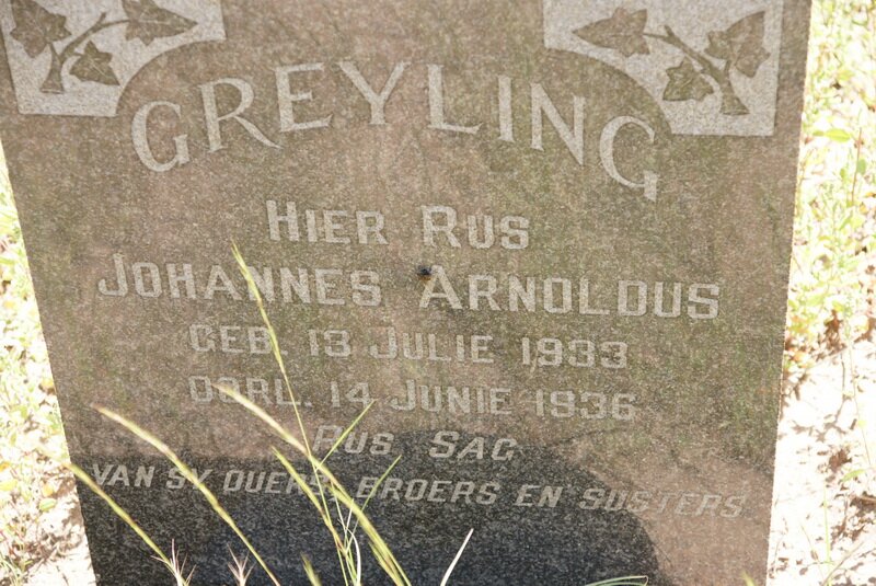 GREYLING Johannes Arnoldus 1933-1936