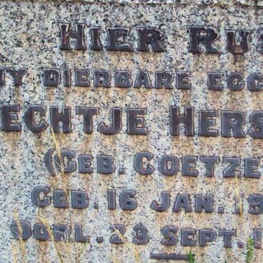 HERSELMAN Brechtje nee COETZEE 1908-1935