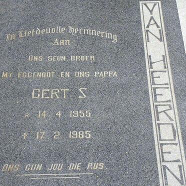 HEERDEN Gert S, van 1955-1985