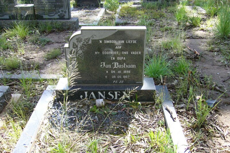 JANSEN Jan Bastiaan 1898-1987