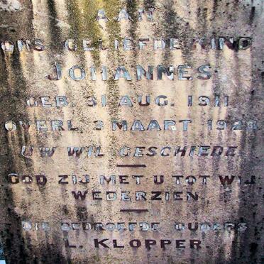 KLOPPER Johannes 1911-1923