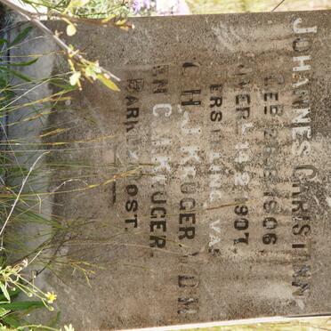 KRUGER Johannes Christinn 1906-1907