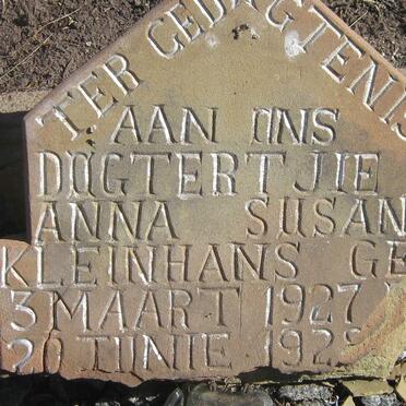 KLEINHANS Anna Susana 1927-1929