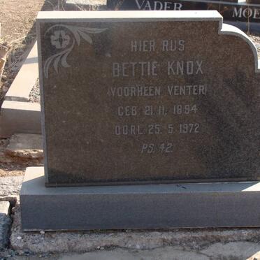 KNOX Bettie formerly VENTER 1894-1972