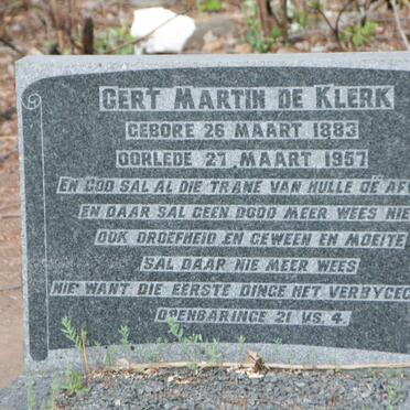 KLERK Gert Martin, de 1883-1957