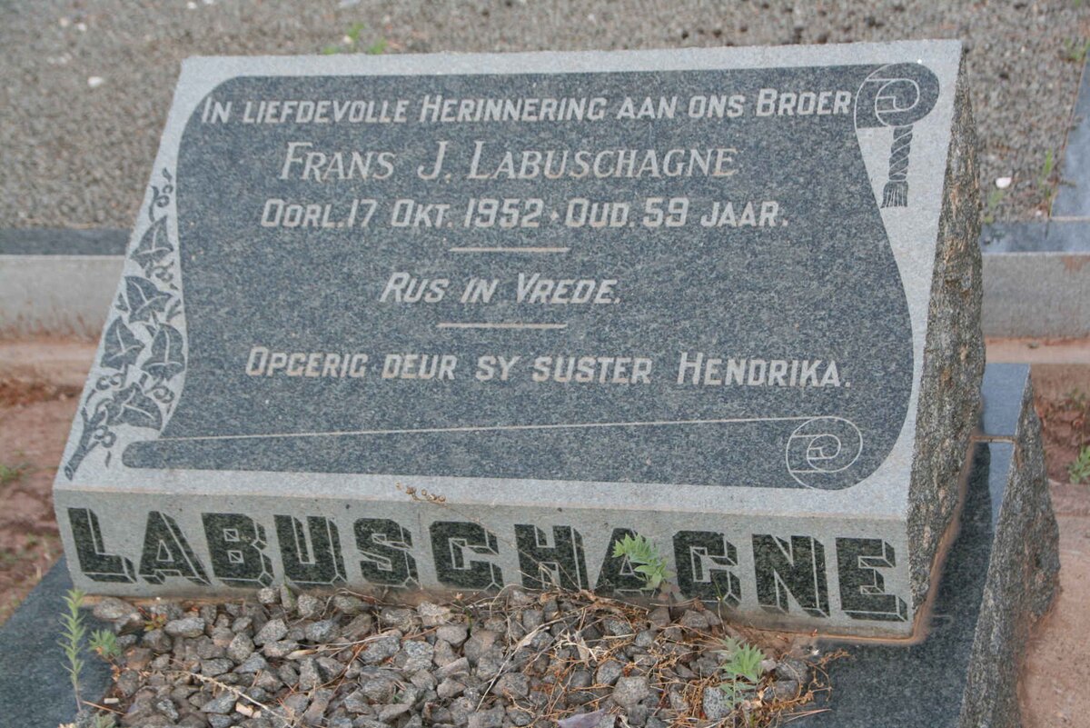 LABUSCHAGNE Frans J. -1952