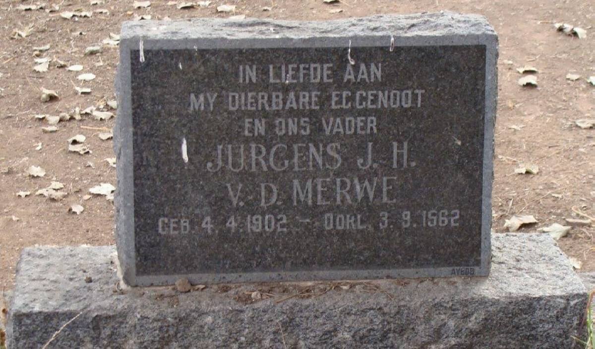 MERWE Jurgens J.H., v.d. 1902-1962
