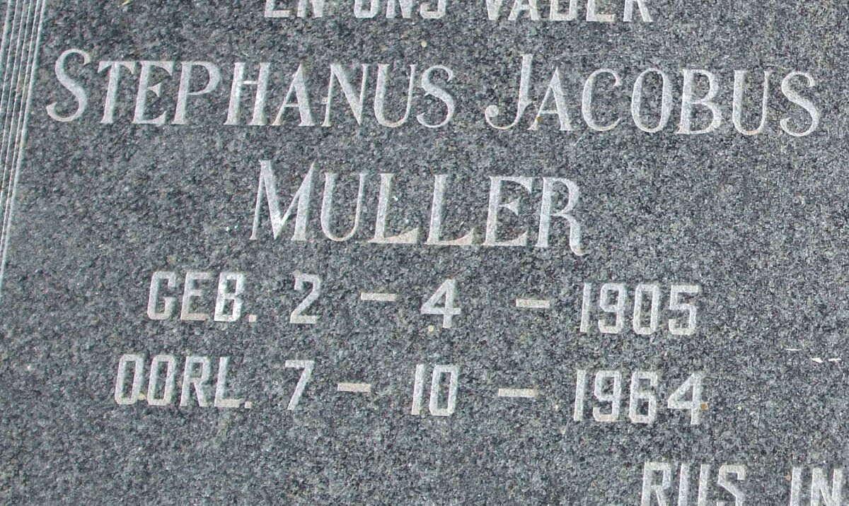MULLER Stephanus Jacobus 1905-1964