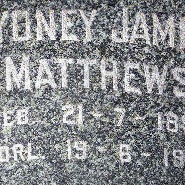 MATTHEWS Sydney James 1897-1974