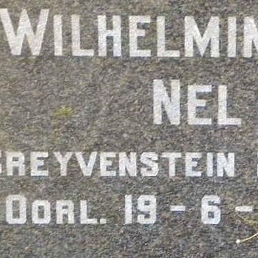 NEL Wilhelmina M.J. nee GREYVENSTEIN 1901-1972 