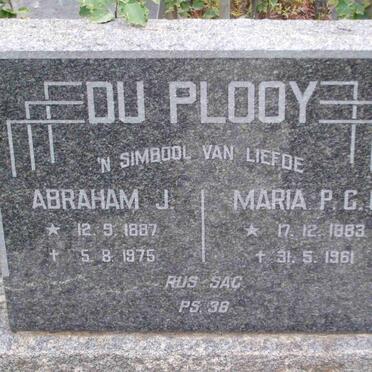 PLOOY Abraham J., du 1887-1975 &amp; Maria P.C.C. 1883-1961