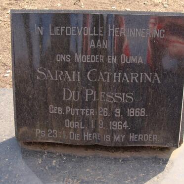 PLESSIS Sarah Catharina, du neé PUTTER 1868-1964