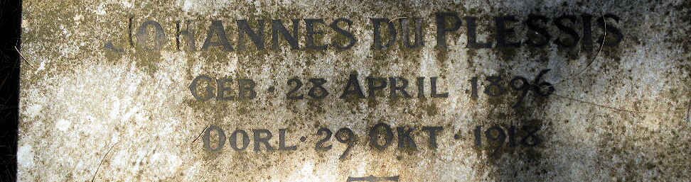 PLESSIS Johannes, du 1896-1918