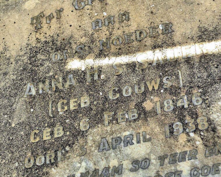 SAUER Anna H.S. nee GOUWS 1846-1938