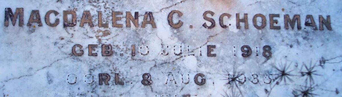 SCHOEMAN Magdalena C. 1918-1935