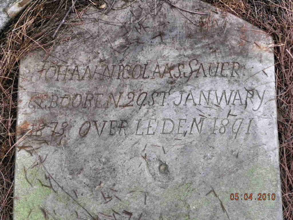SAUER Johan Nicolaas 1873-1891