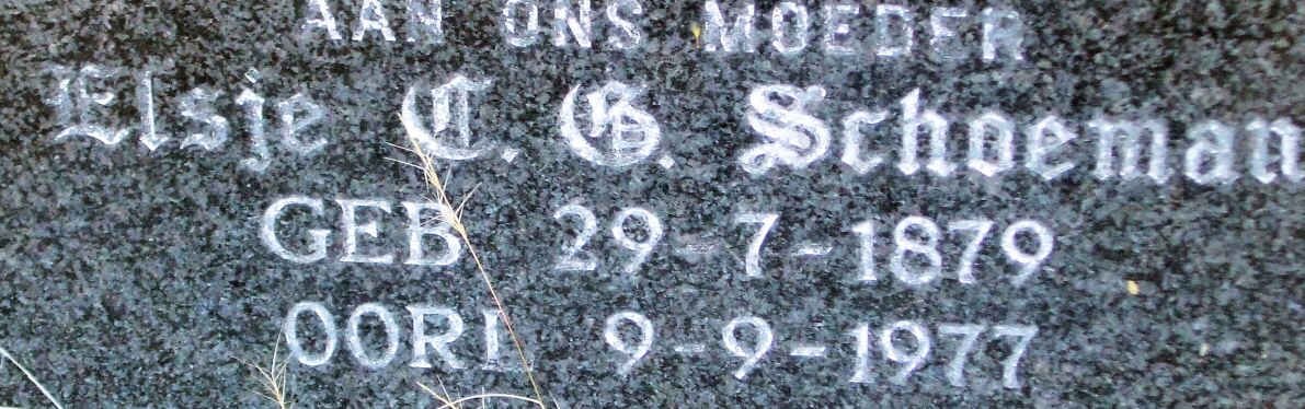 SCHOEMAN Elsje T.B. 1879-1977