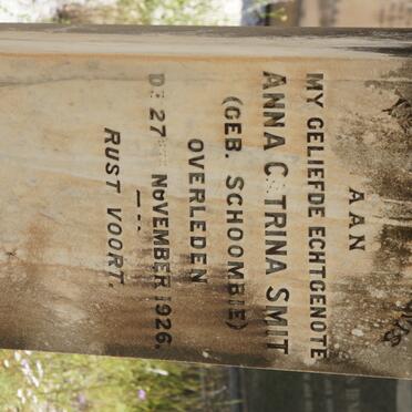 SMIT Anna Catrina nee SCHOOMBIE -1926