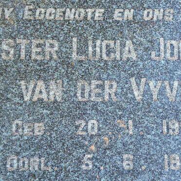 VYVER Hester Lucia, van der 1908-1958