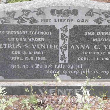 VENTER Petrus S. 1887-1962 &amp; Anna C. 1892-1965