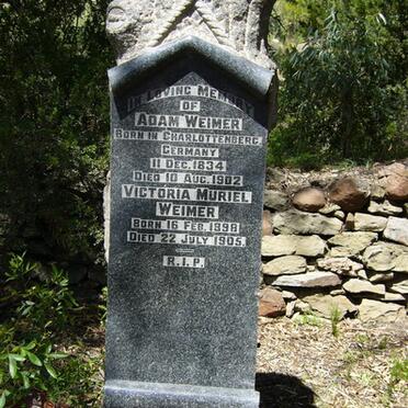 WEIMER Adam 1834-1902 :: WEIMER Victoria Muriel 1898-1905