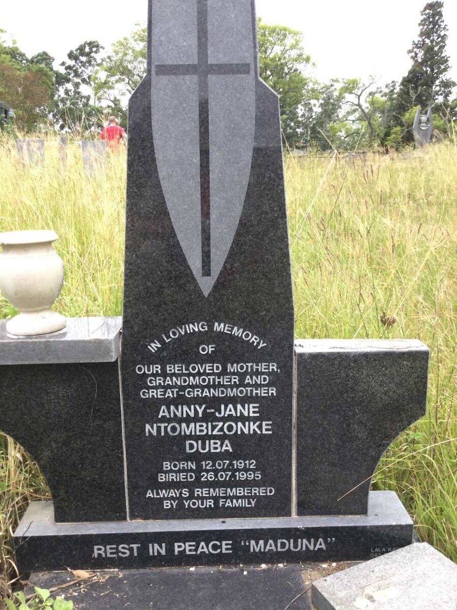 DUBA Anny-Jane Ntombizonke 1912-1995