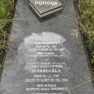 GQOGQA Margaret 1947-1993 :: GQOGQA Siyabulela 1968-1994