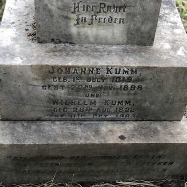 KUMM Wilhelm 1822-1903 &amp; Johanne 1819-1898