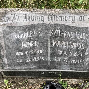MONRO Charles E. -1936 :: WRIGHT Katherine Mary formerly MONRO -1963