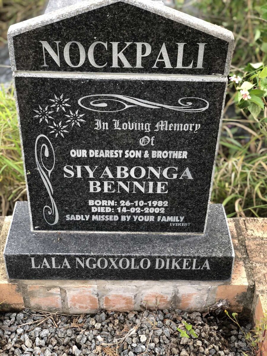 NOCKPALI Siyabonga Bennie 1982-2002