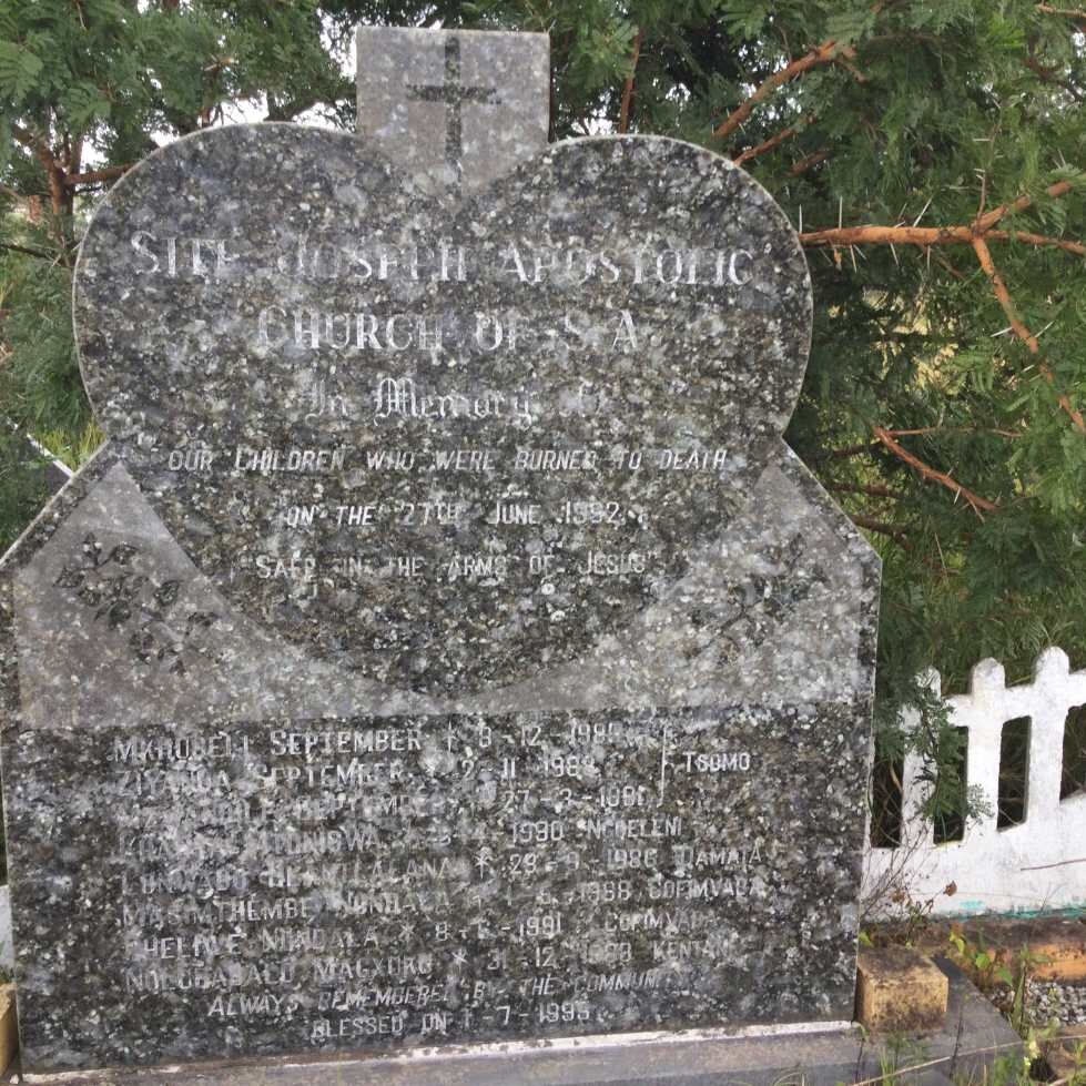 Site Joseph Apostolic Church of SA memorial