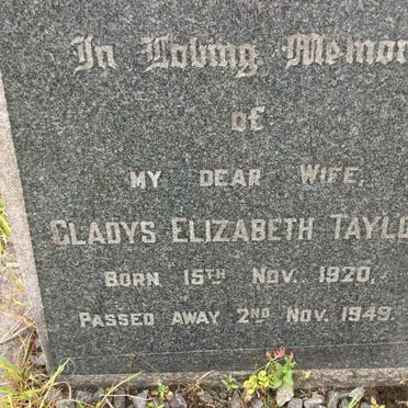 TAYLOR Gladys Elizabeth 1920-1949