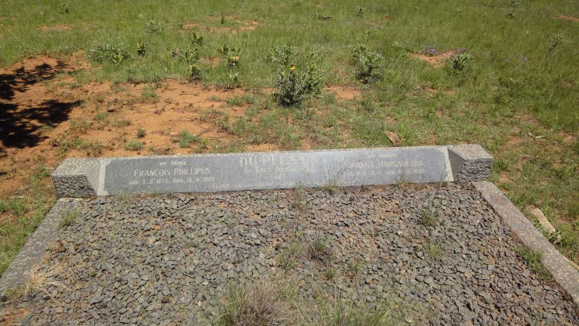 PLESSIS Francois Phillipus, du 1876-1922 &amp; Susanna Margarethe