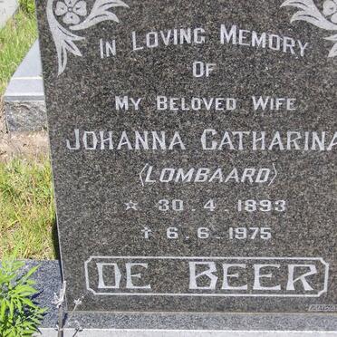 BEER Johanna Catharina, de nee LOMBAARD 1893-1975