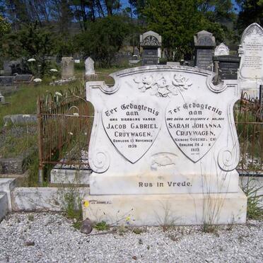 CRUYWAGEN Jacob Gabriel -1939 &amp; Sarah Johanna OOSTHUYSEN -1937