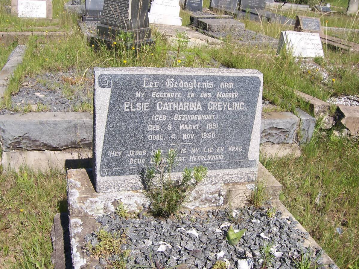 GREYLING Elsie Catharina nee BEZUIDENHOUT 1891-1950